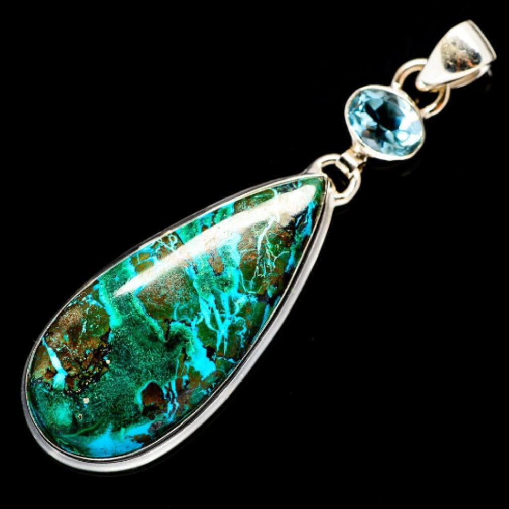 Natural Shattackite & Topaz in Solid 925 Silver